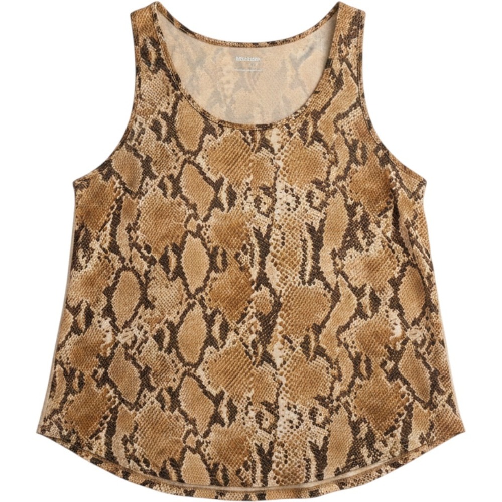 Express Snakeskin Print Tank Top Womens Large Mixed Media Chic Mobwife Neutral